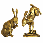 Hares figurine set 002