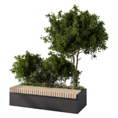 Urban Furniture Bench with Plants Set.1