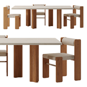 LEDGE DINING TABLE and KAMP CHAIR by SSS Atelier
