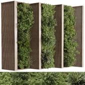 Plants Set Partition In Wooden Frame - Vertical Graden Wall Decor Set 71