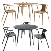 Round Dining Table and Wooden chair Cappellini
