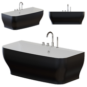 Wall-mounted bathtub BelBagno BB74-NERO