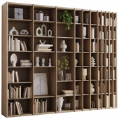 wooden Shelves Decorative With Plants and Book - Wooden Rack 15