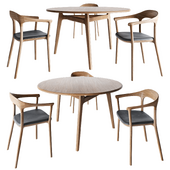 Solo Round Table and Upholstered chair Elle