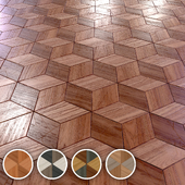 wooden parquet tile seamless 4k PBR texture 009