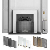 Fireplace with accessories from west elm