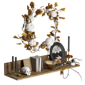 Decorative set with wreath and garland Autumn mood