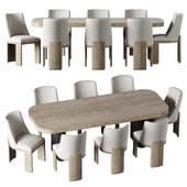 brd - Silk Table and Chi Chair Dining Set