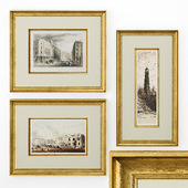 Paintings in double gilded frame