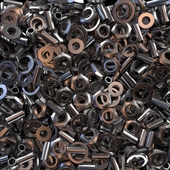 Set of screw nuts bolts washers industrial kitbash-vol 011