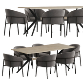 La forma table Amethyst & Rimo chair dining set