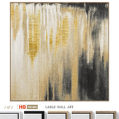 Gold Accent Large Abstract Textural Wall Art C-1034