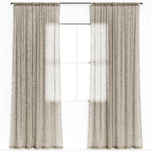 Linen curtains on a metal cornice