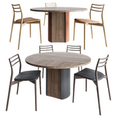 Woo Cover round  table and Vipp Cabin VIPP481 chair