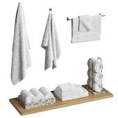 Decorative set for the bathroom with towels 01