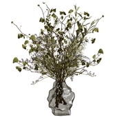 Bouquet of branches in an asymmetrical vase