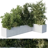 concrete box plants on stand - set outdoor plant 187