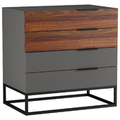 Designer chest of drawers with 4 drawers Loft Wood