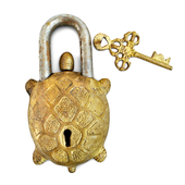 Vintage Brass India Turtle Lock