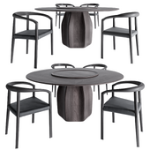 Molteni C. Asterias round table and Molteni C. MHC.3 Miss chair