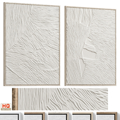 Wabi-Sabi White Relief Plaster Wall Art C-1042