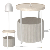 IKEA TRINDSNO Floor lamp white metal/birch veneer
