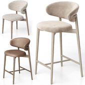 The bar h930,h1040 and the regular Oleandro chair from Calligaris