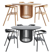 Miniforms Juice round table and Tecta D7 D7K chair