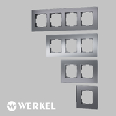 OM Tempered glass frames for sockets and switches Werkel Senso series matte silver