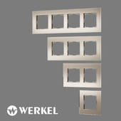 OM Tempered glass frames for sockets and switches Werkel Senso series champagne matte