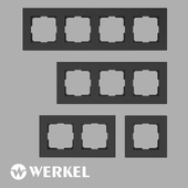 ОМ Рамки из матового пластика для розеток и выключателей Werkel серия Slab черный