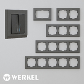 ОМ Рамки из пластика для розеток и выключателей Werkel серия Stark графит