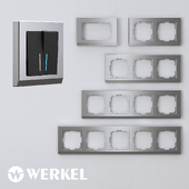 ОМ Рамки из пластика для розеток и выключателей Werkel серия Stark серебряный