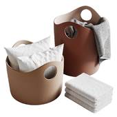 Tiggy Basket by BLOMUS with towels