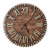 Solid wood clock with rope