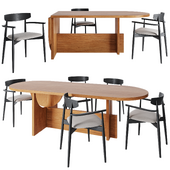 Tecta Lot conference table and Miniforms Claretta chair with armrests