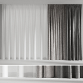 Set of velvet curtains with tulle