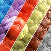 Stitched embossed leather fabric materials in 6 color -05