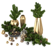 Decorative set with fir branches