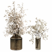 Bouquet plant dry in brown glass vase 47