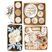 Gift box with cake, desserts for New Year or Birthday