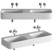 Maddox Wall Mounted Double Stone Basin 1200mm