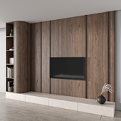 TV wall furniture set - wood and stone