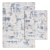 Gertmenian Crystal Print Cenis Washable Digital Print BlueIvory Modern Abstract Area Rug