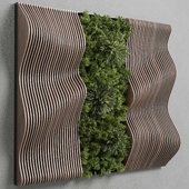 Plants Set Partition In Wooden Frame - Parametric Wall Vertical Garden 75