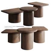 Cupola Cluster of 3 Tables in Conacaste Wood