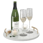 Champagne Lanson decor set.