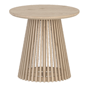 Round Teak Wood Pedestal Side Table