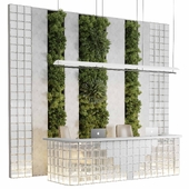 Reception Desk and Glass block Reception with Vertical Garden - office furniture 33