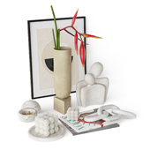 Decorative set with Heleconia flower